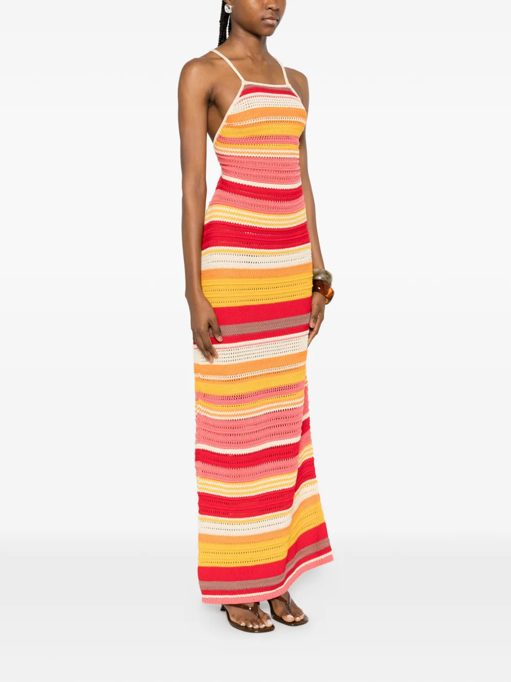Sleeveless Striped Midi Dress