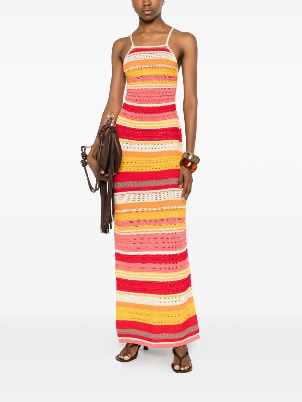 Sleeveless Striped Midi Dress