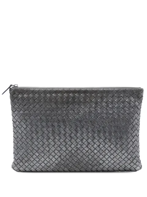 Bottega Veneta Pre-Owned 2012-2025 Metallic Leather Intrecciato clutch bag