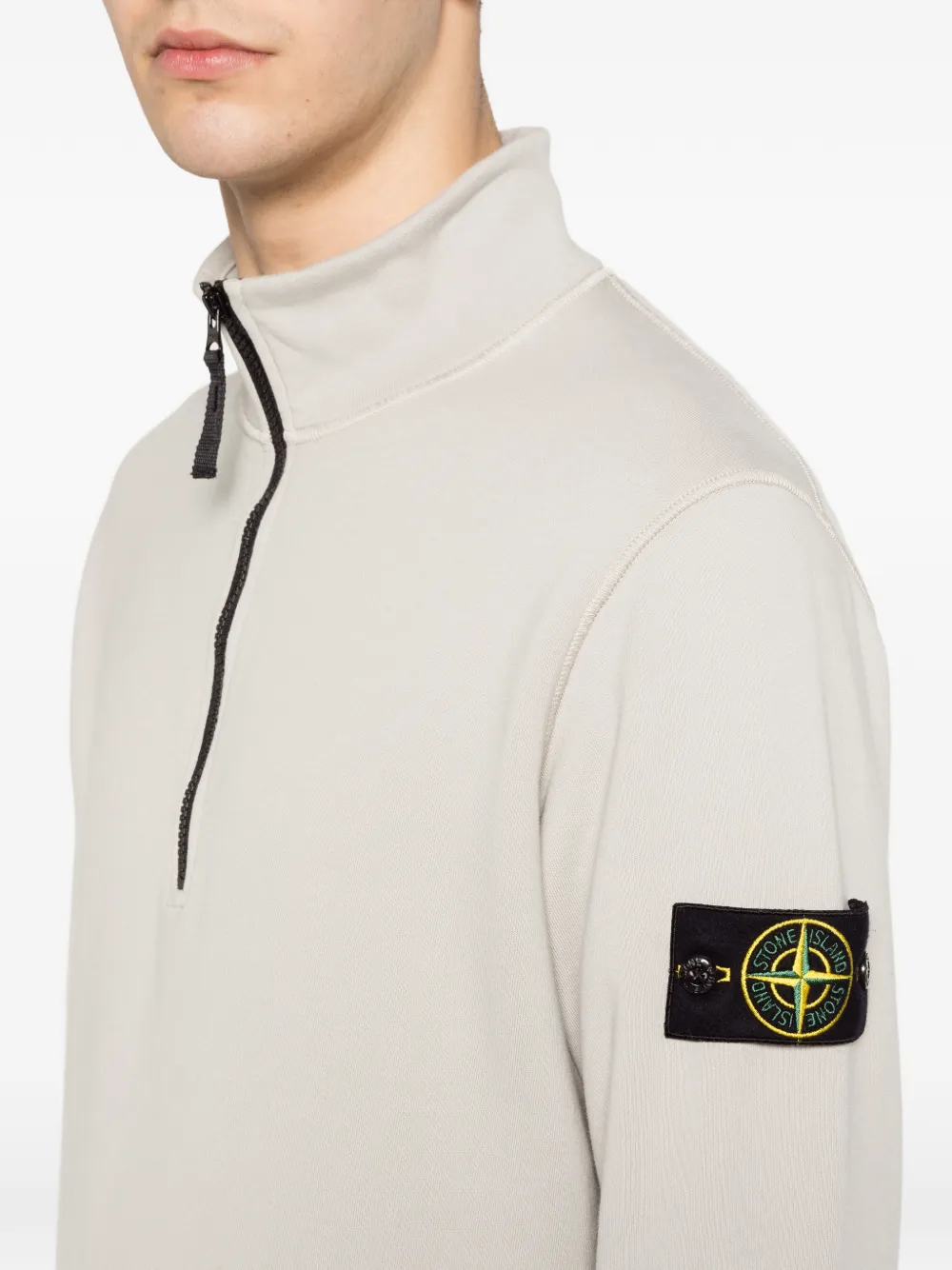 Stone Island 6100070 fleece sweater van biologisch katoen Beige