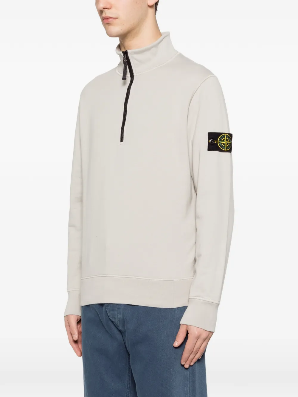 Stone Island 6100070 fleece sweater van biologisch katoen Beige
