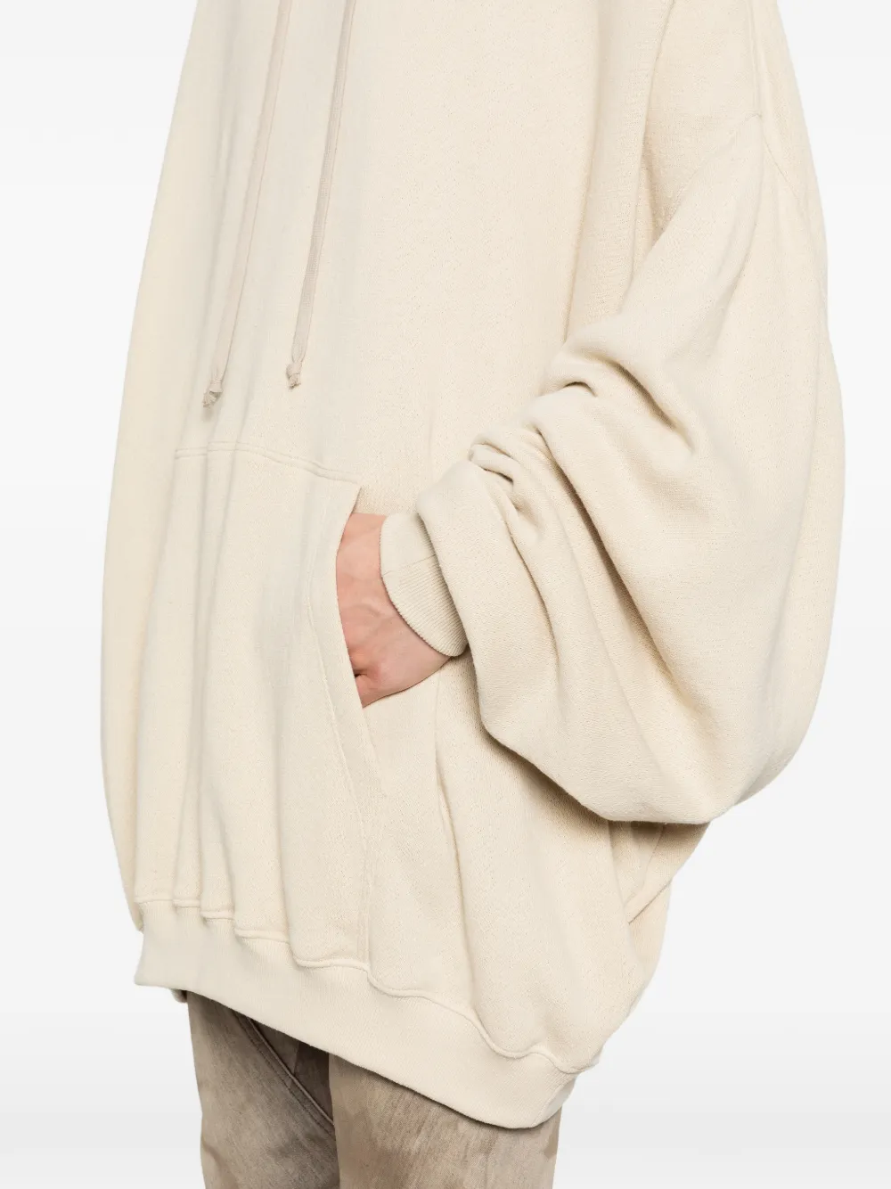 Rick Owens Oversized hoodie met buidelzak Beige