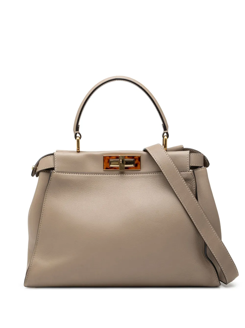 Fendi Pre-Owned 2010-2026 Medium Leather Selleria Peekaboo Iconic satchel - Marrone