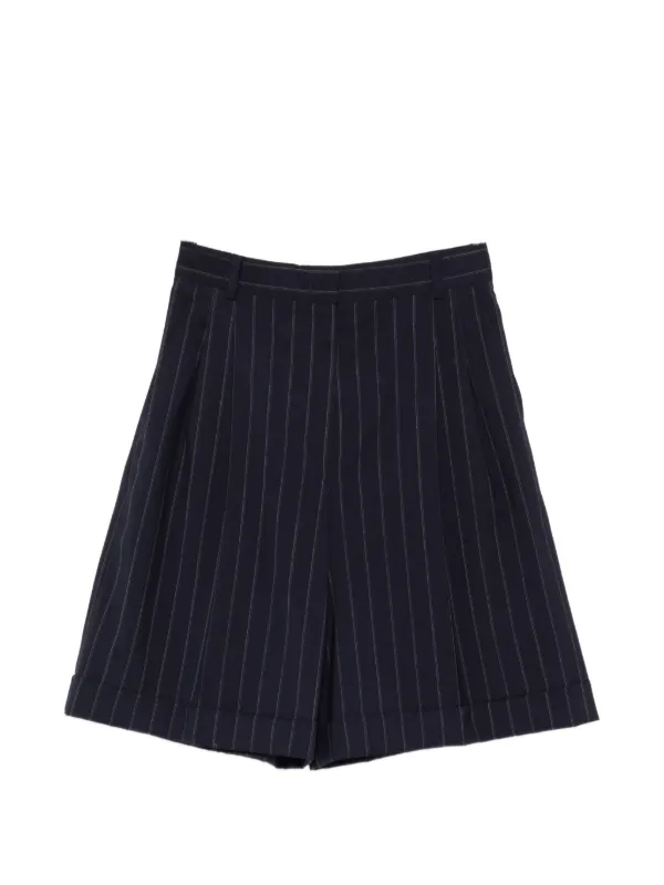 Max Mara Mstere Pinstripe Shorts in Blue