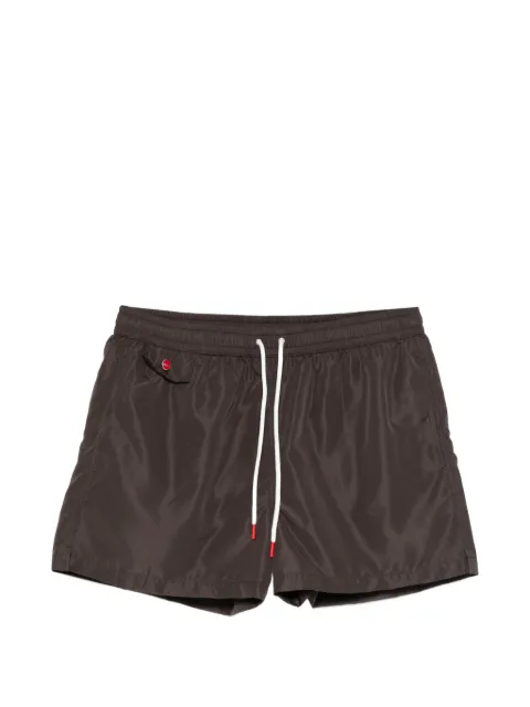 Kiton drawstring flap-pocket swim shorts
