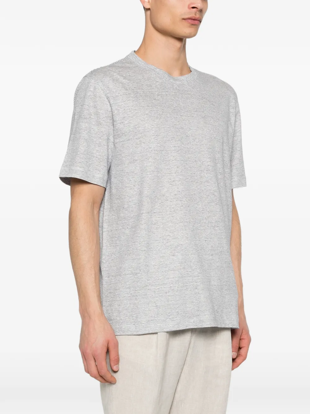 Brioni Gestreept T-shirt Blauw
