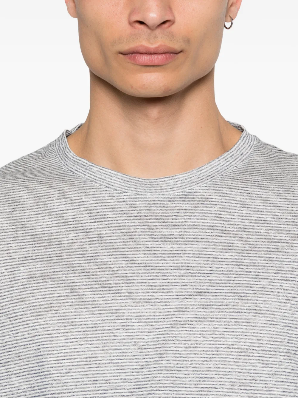 Brioni Gestreept T-shirt Blauw