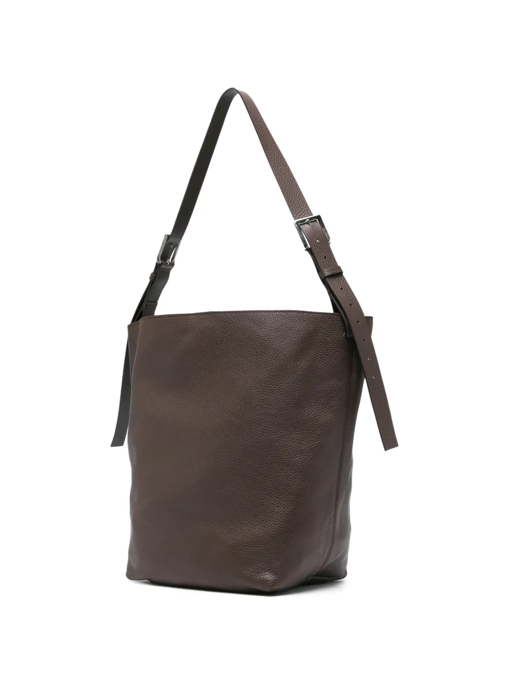  P.a.r.o.s.h. Buckle Leather Tote Bag - Brown 