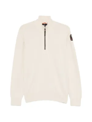 Moncler Ciclista Tricot ribbed-knit half-zip Sweater | Neutrals