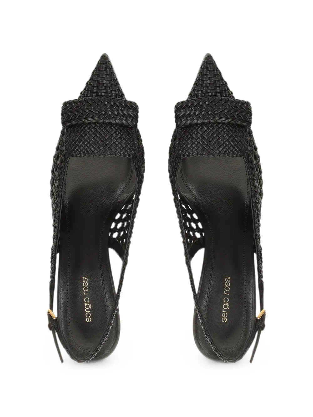 Sergio Rossi sr1 Braid slingback sandals Zwart