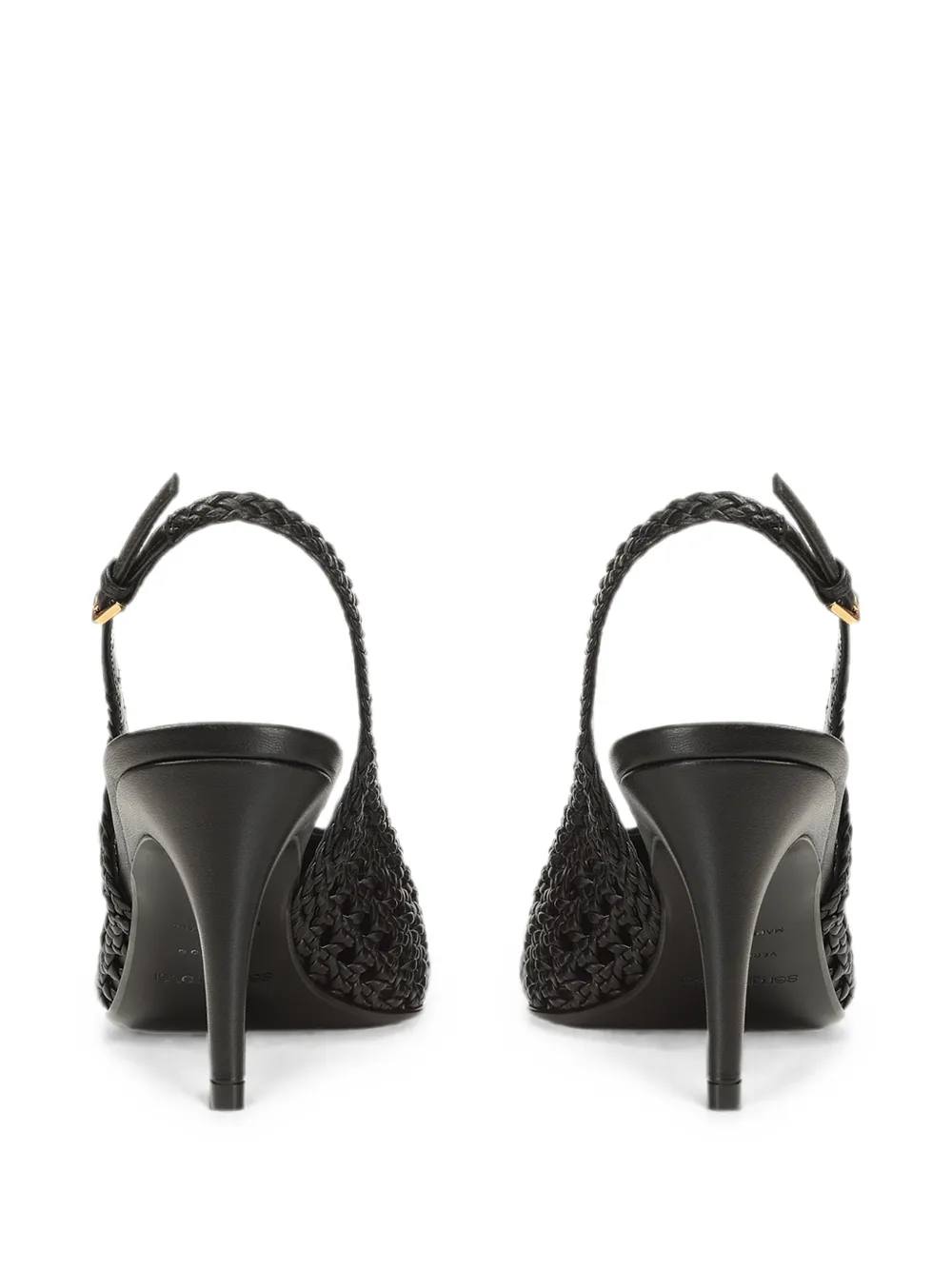 Sergio Rossi sr1 Braid slingback sandals Zwart