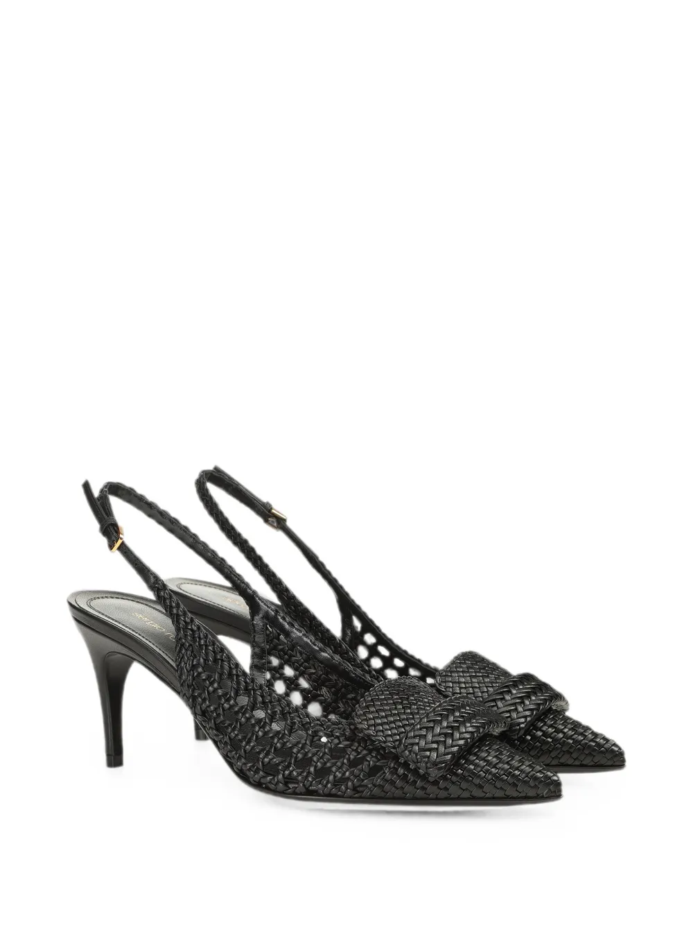 Sergio Rossi sr1 Braid slingback sandals Zwart