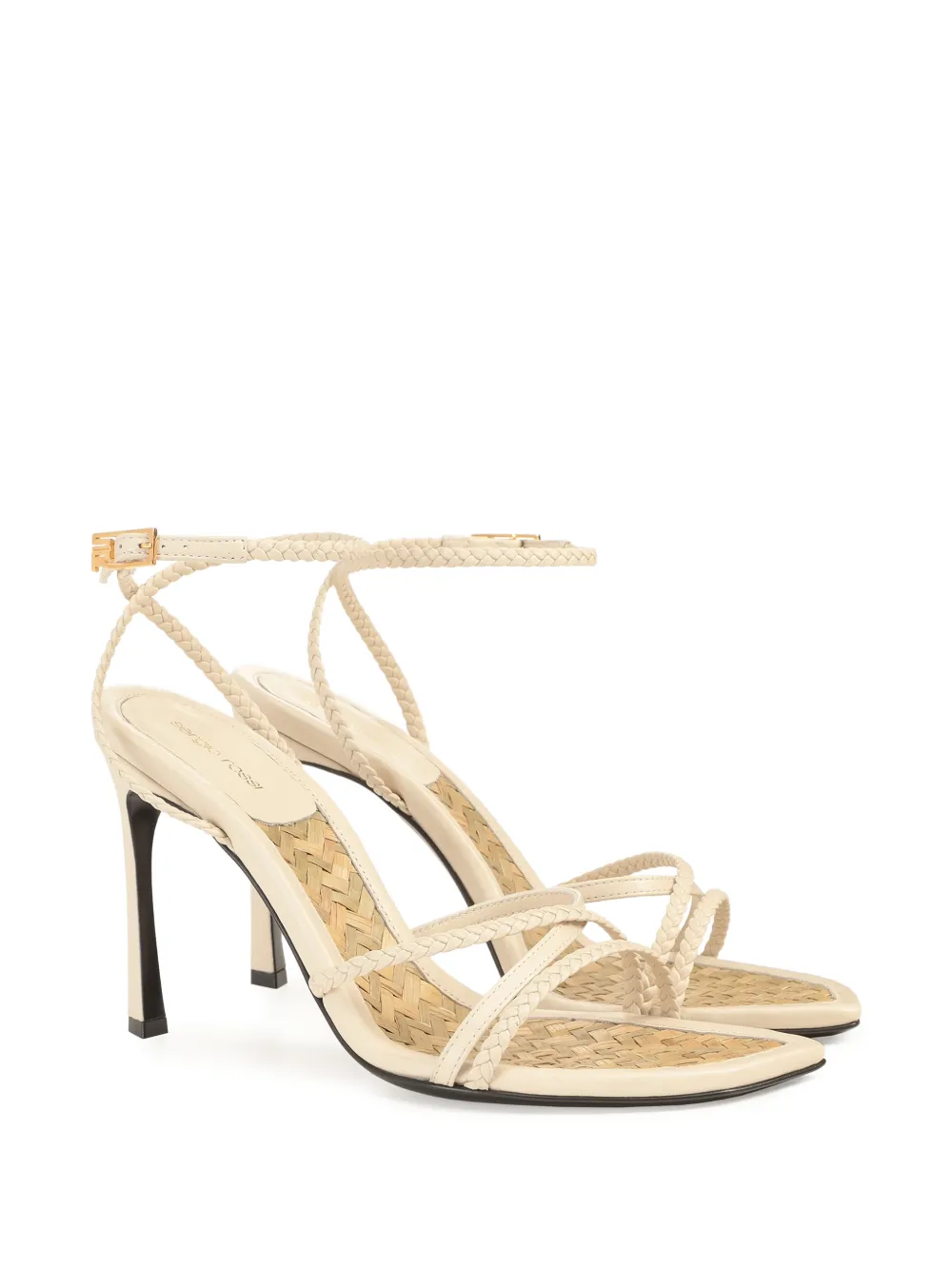 Sergio Rossi Sandalen van gevlochten leer Beige