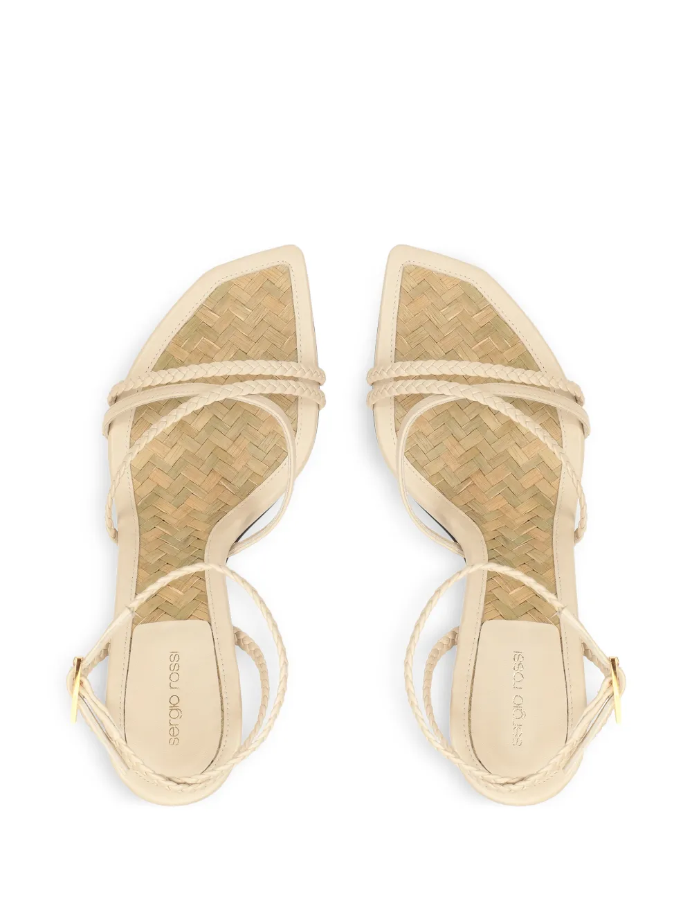 Sergio Rossi Sandalen van gevlochten leer Beige