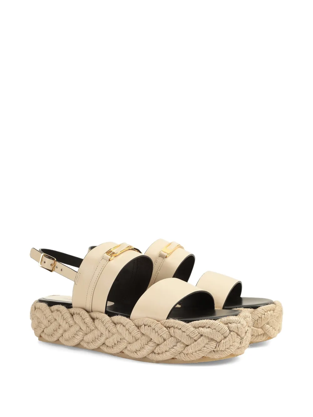 Sergio Rossi Bitt sandalen met plateauzool Beige
