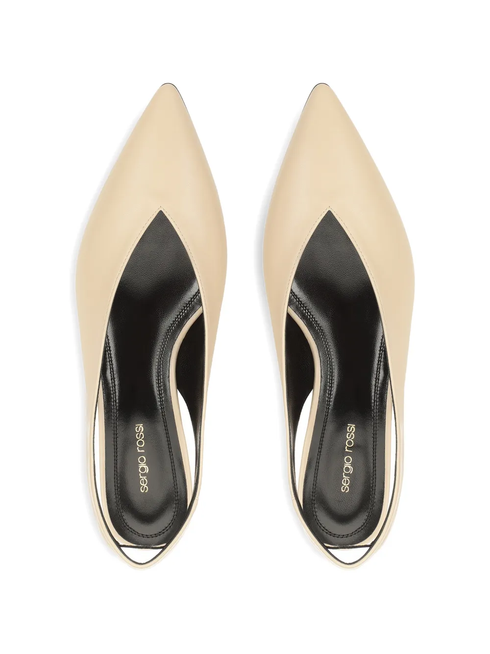 Sergio Rossi Pumps met puntige neus Beige