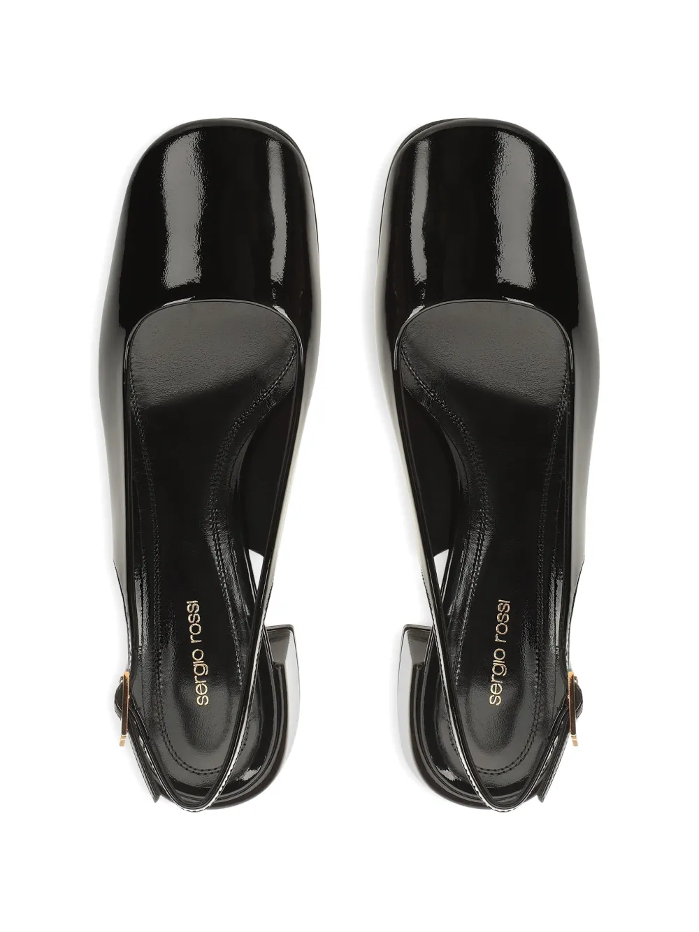 Sergio Rossi Convex leren sandalen Zwart