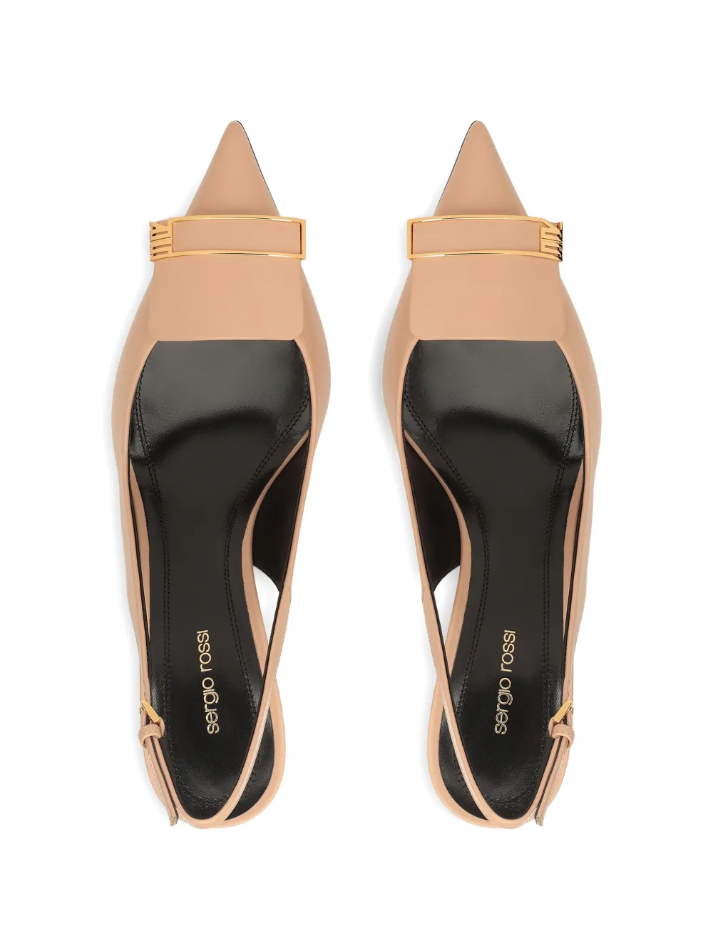 Sergio Rossi Slingback pumps met gesp Beige