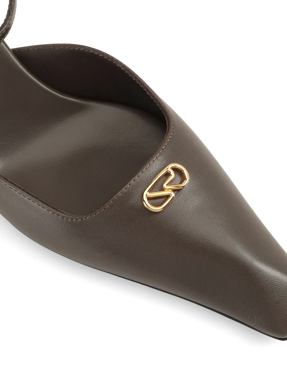 Sergio Rossi Surge pumps met puntige neus en logoplakkaat Bruin