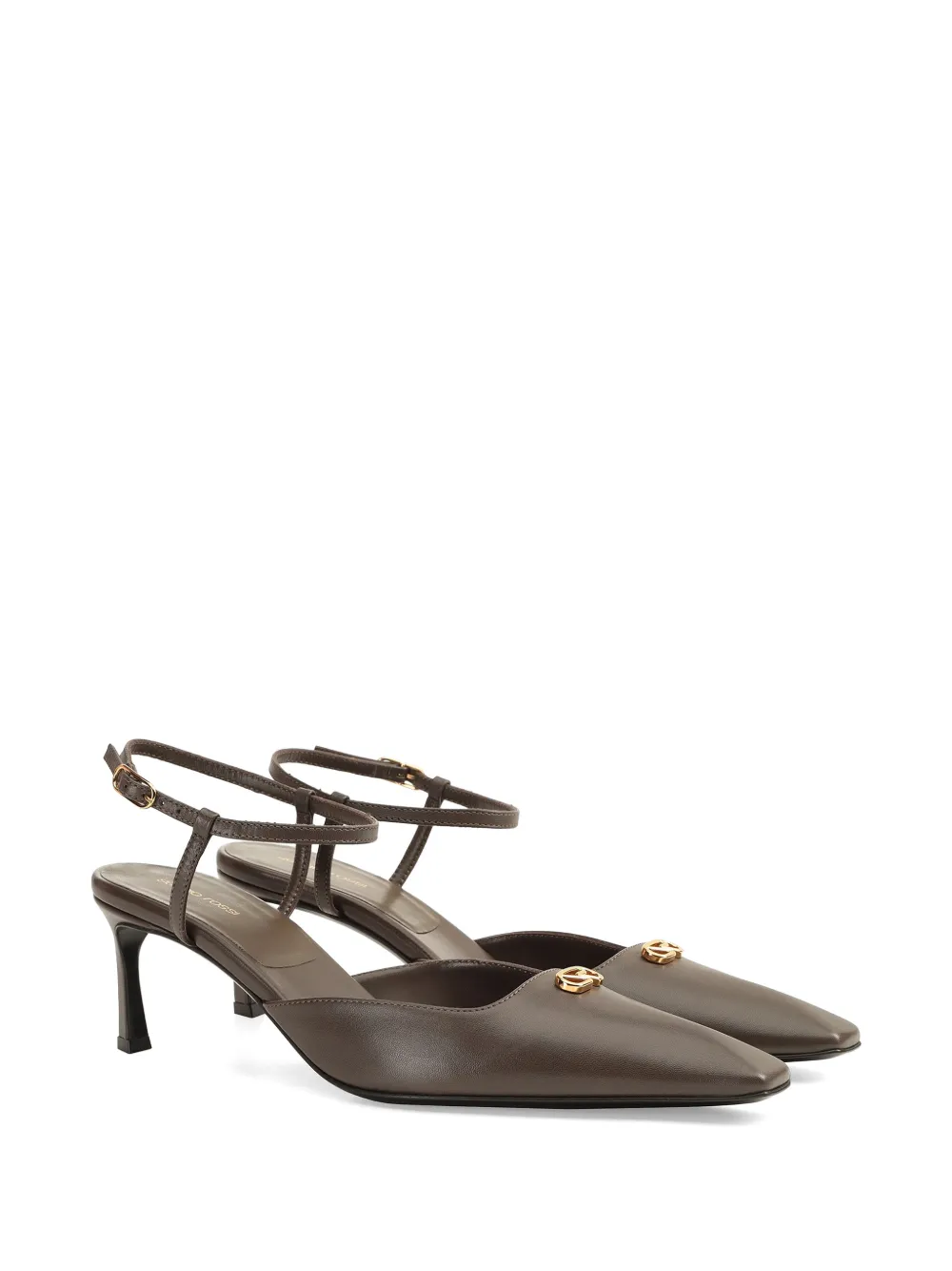 Sergio Rossi Surge pumps met puntige neus en logoplakkaat Bruin