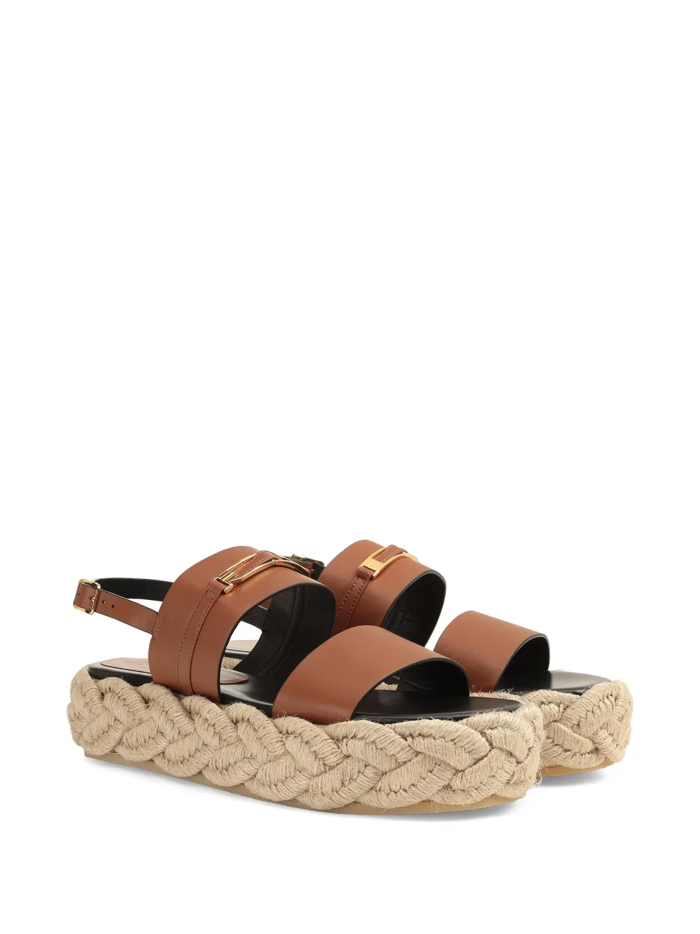 Sergio Rossi Bitt sandalen met plateauzool Bruin