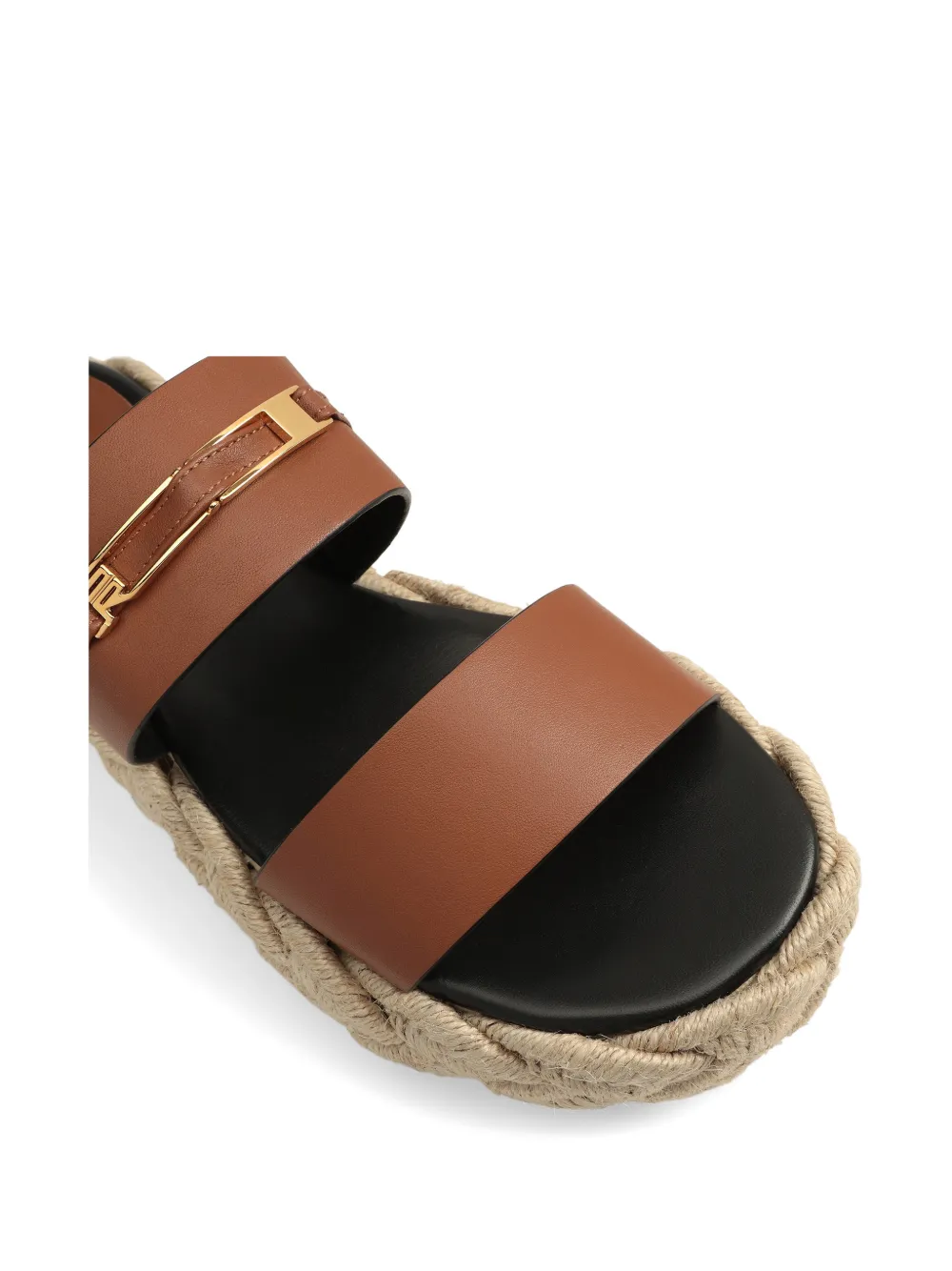 Sergio Rossi Bitt sandalen met plateauzool Bruin