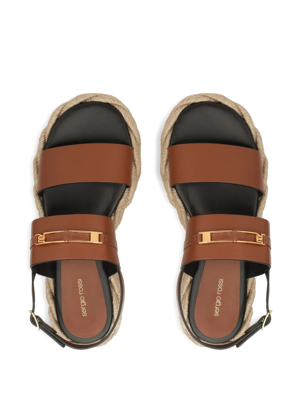 Sergio Rossi Bitt sandalen met plateauzool Bruin