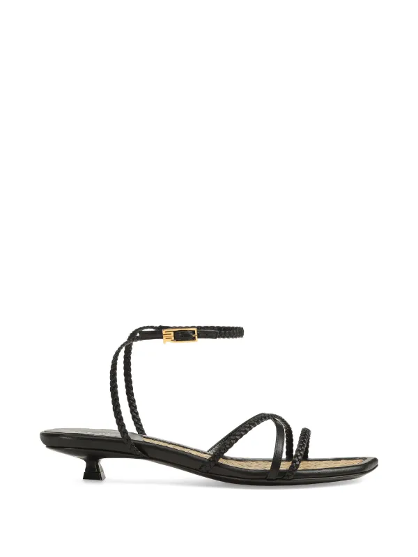 Sergio Rossi Braid Straped Sandals | Black | FARFETCH