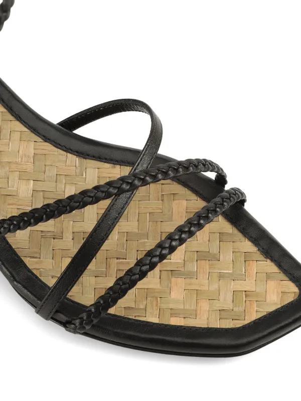 Sergio Rossi Braid Straped Sandals | Black | FARFETCH