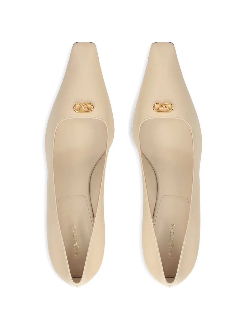 Sergio Rossi Surge pumps met logoplakkaat Beige