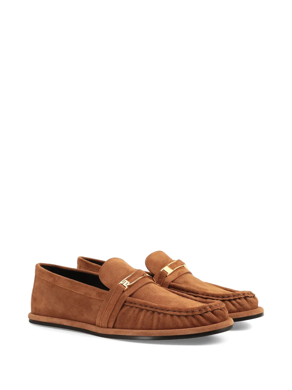 Sergio Rossi Bitt loafers met logoplakkaat Bruin