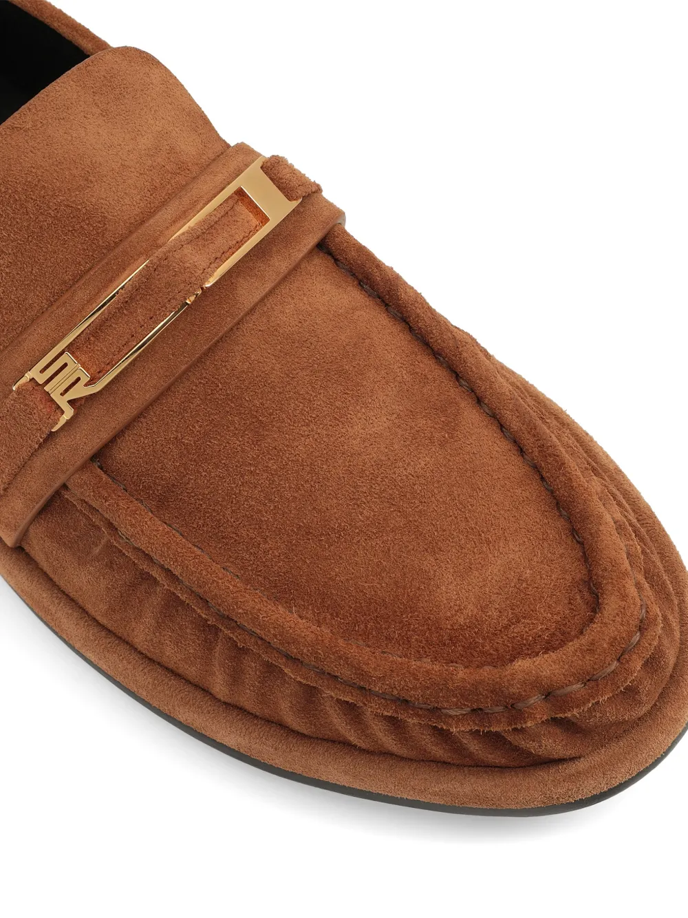 Sergio Rossi Bitt loafers met logoplakkaat Bruin