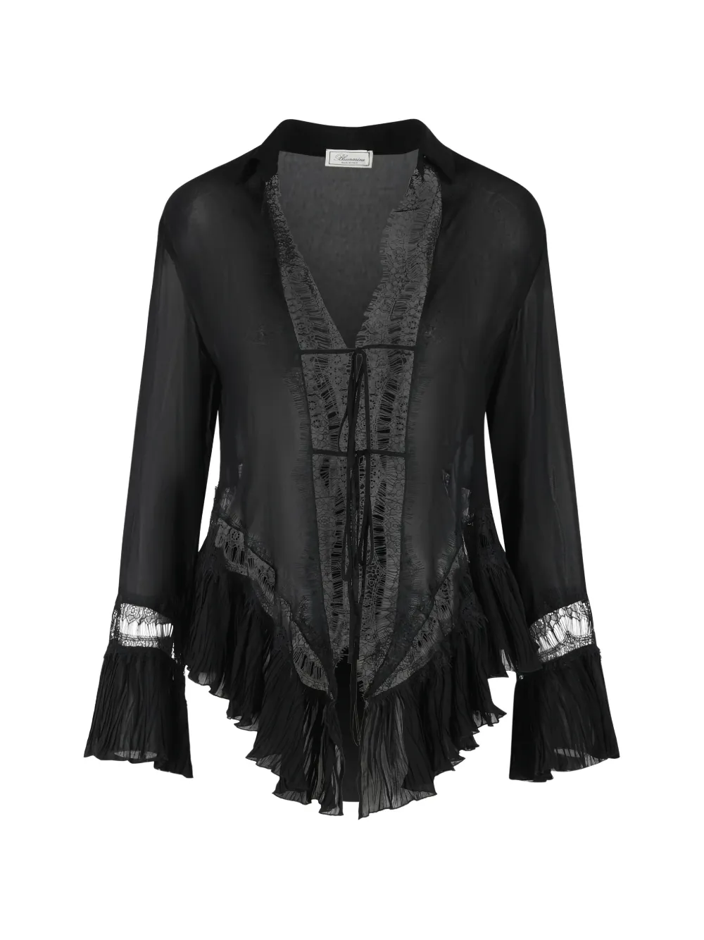 Blumarine Camicia con inserto in pizzo - Nero