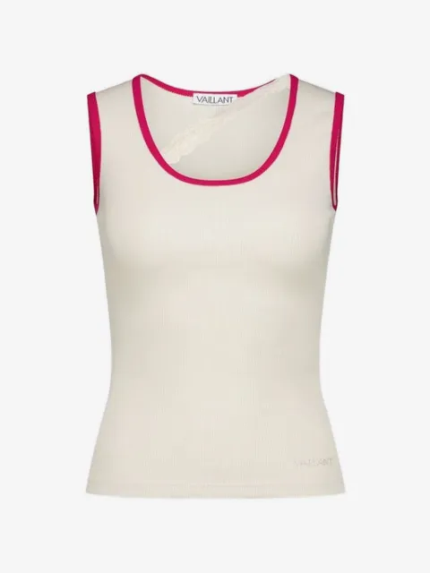 VAILLANT STUDIO ribbed lace-trim tank top