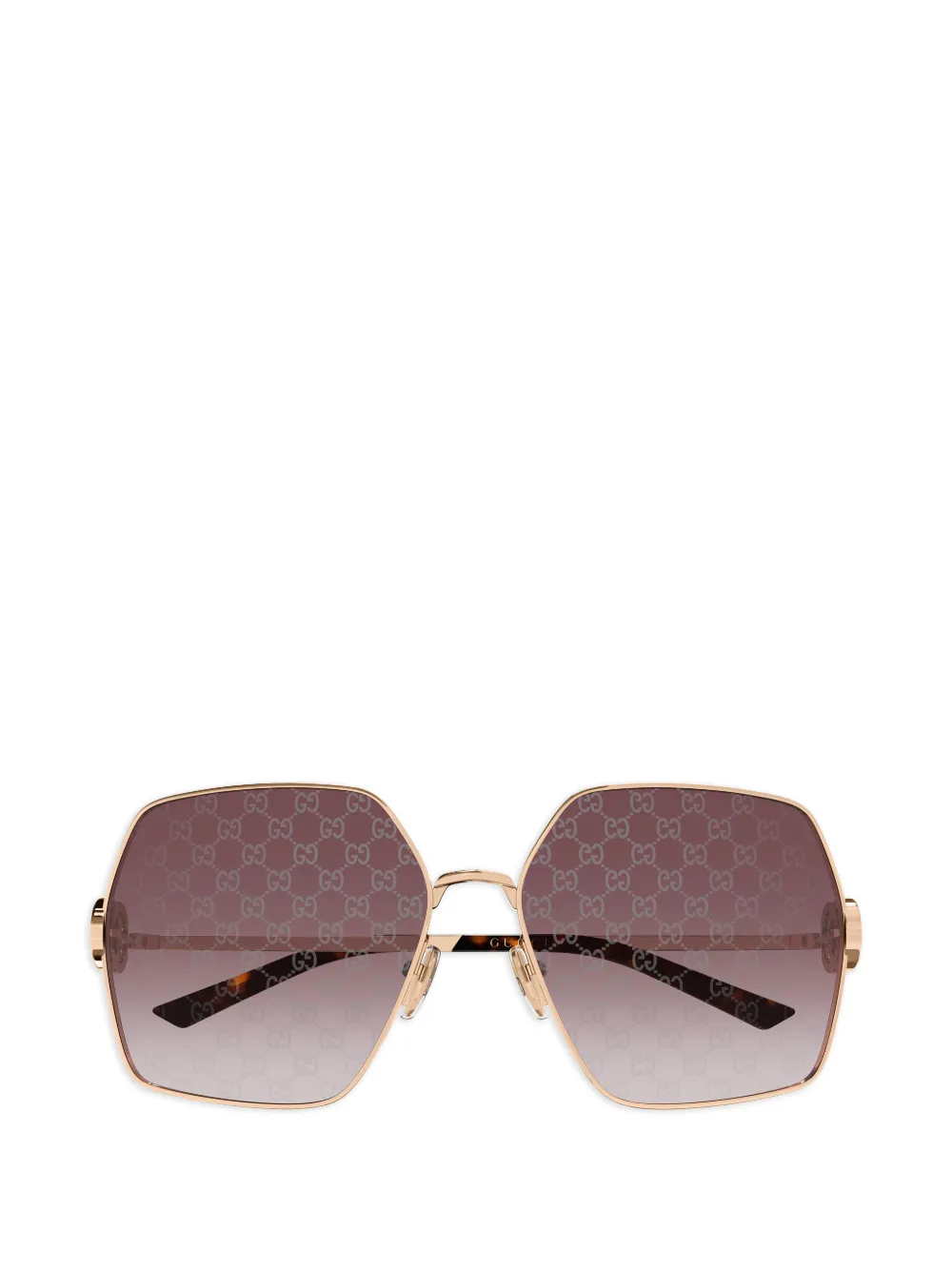 Gucci Eyewear geometric-frame logo sunglasses - Oro