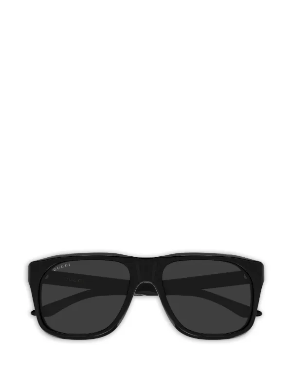 Gucci Eyewear スクエアフレーム サングラス | ブラック | FARFETCH JP