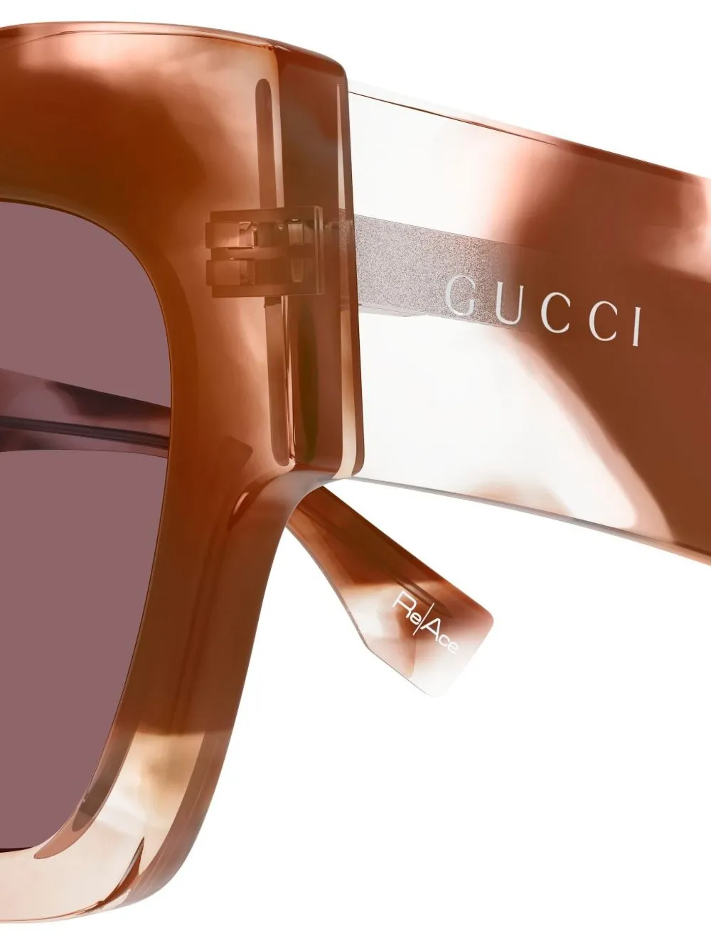 Gucci Eyewear Zonnebril met logodetail Bruin