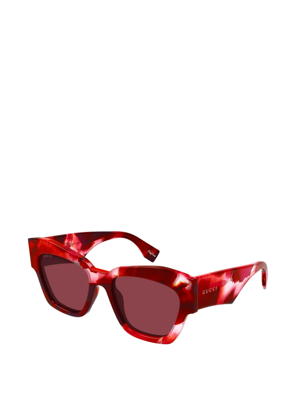 Gucci Eyewear Zonnebril met logodetail Rood