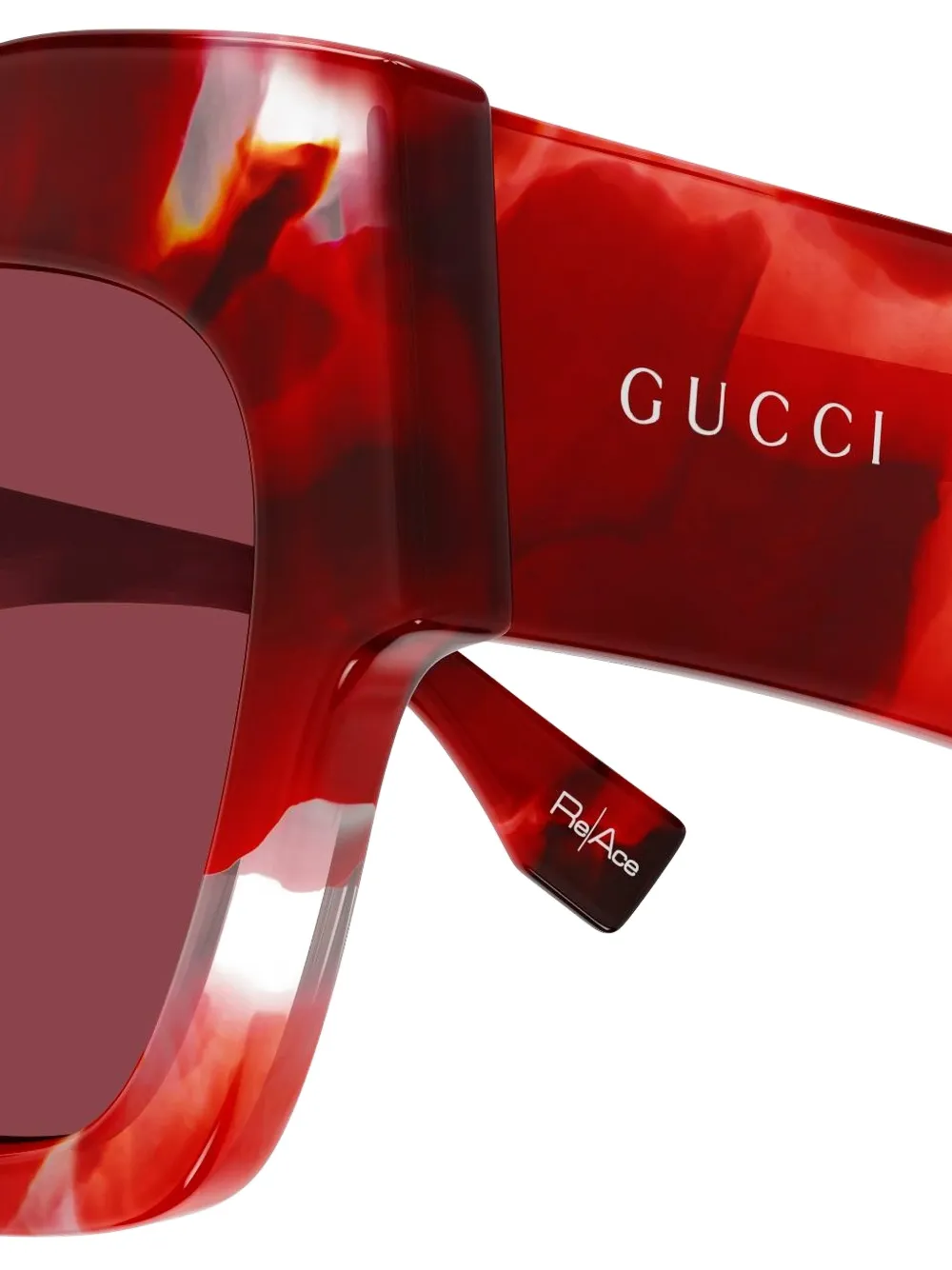 Gucci Eyewear Zonnebril met logodetail Rood