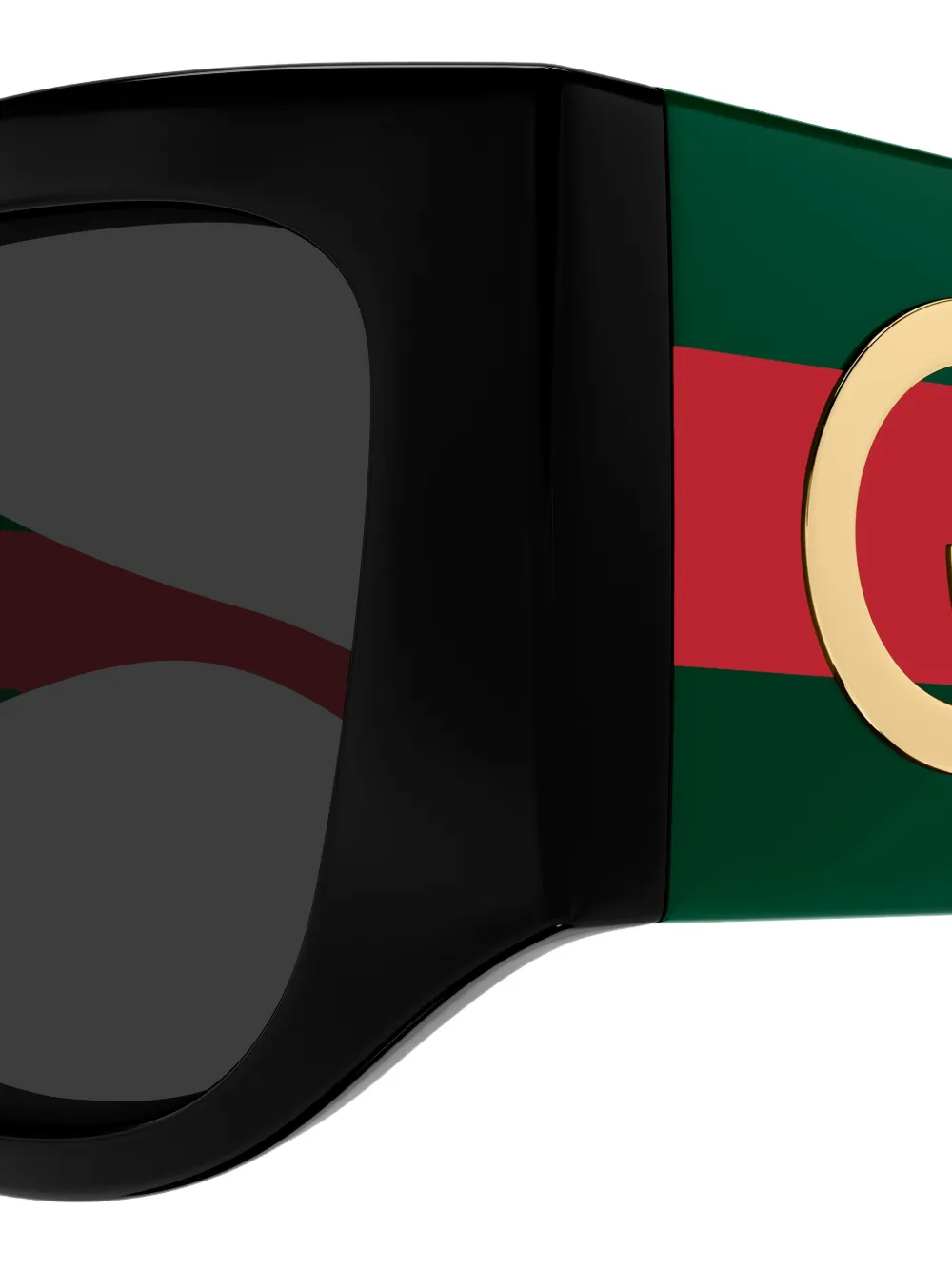 Gucci Eyewear Zonnebril met geometrisch montuur en gestreept logo Zwart