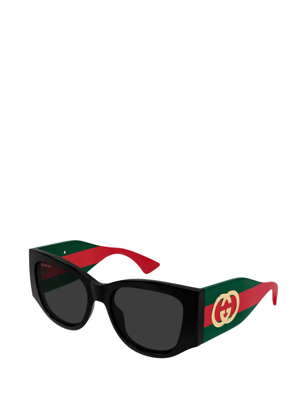 Gucci Eyewear Zonnebril met geometrisch montuur en gestreept logo Zwart