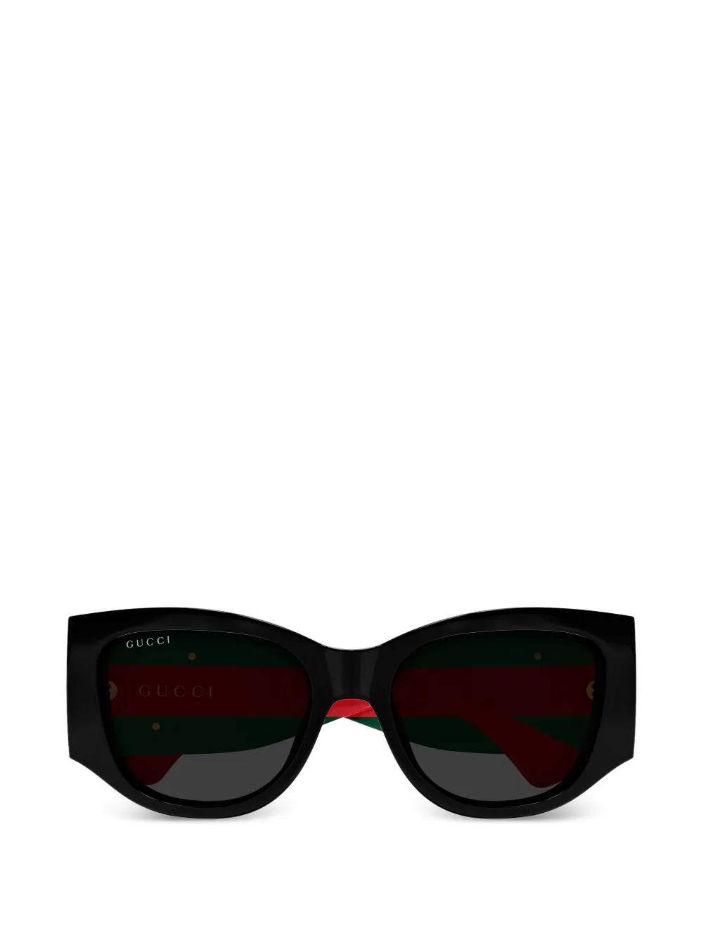 Gucci Eyewear stripe logo geometric sunglasses - Nero