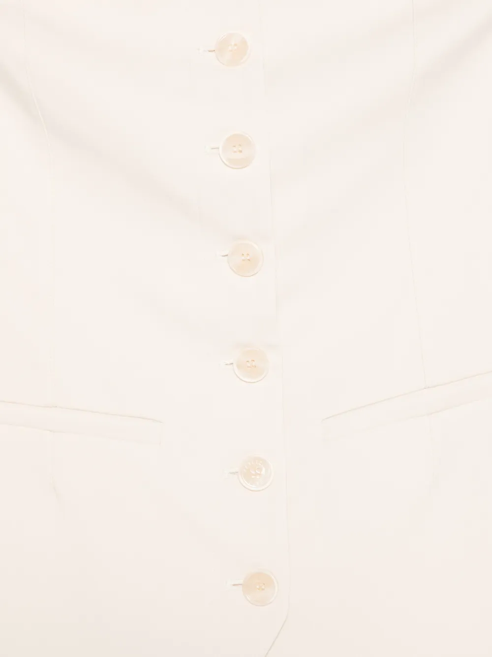 Patrizia Pepe Button Strapless Top - Neutrals 