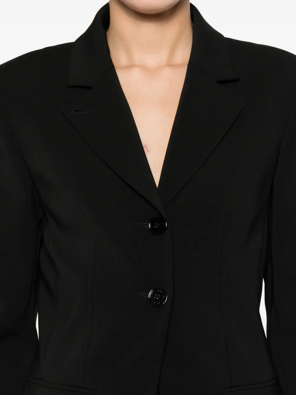 Patrizia Pepe Blazer met gekerfde revers Zwart