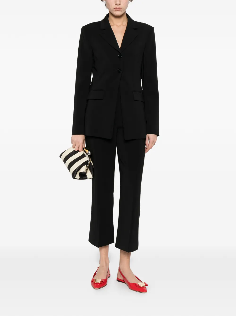  Patrizia Pepe Notched-lapels Blazer - Black 