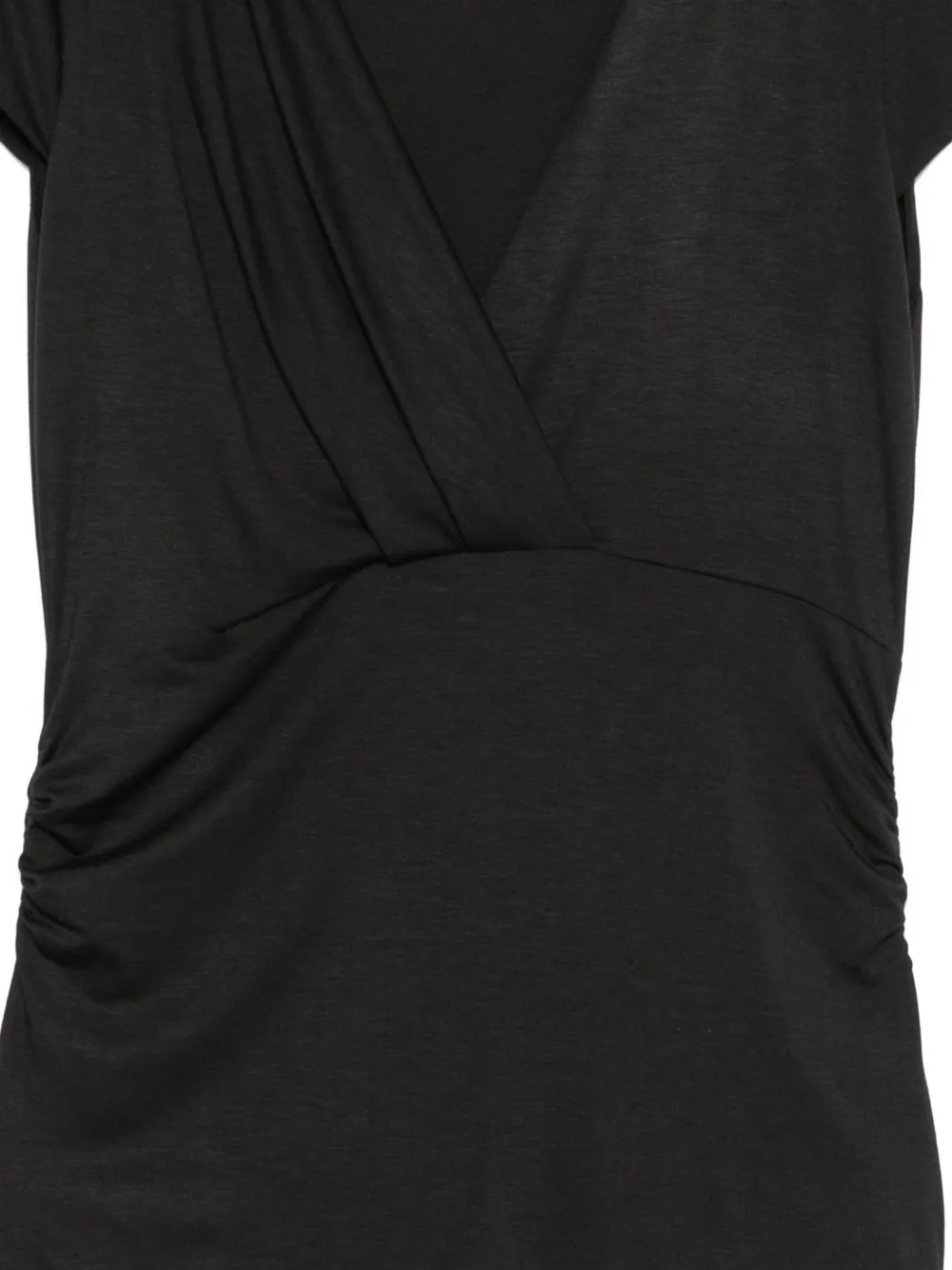 Patrizia Pepe Gedrapeerd T-shirt met V-hals Zwart