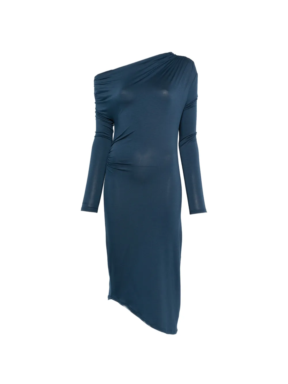 Patrizia Pepe asymmetric-neck midi dress - Blu