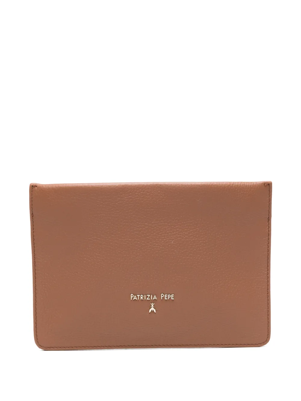 Patrizia Pepe logo-appliqué clutch bag - Marrone