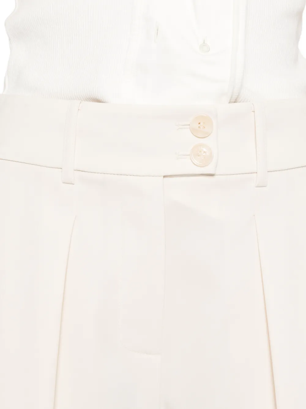Patrizia Pepe Plooibroek met knoop Beige