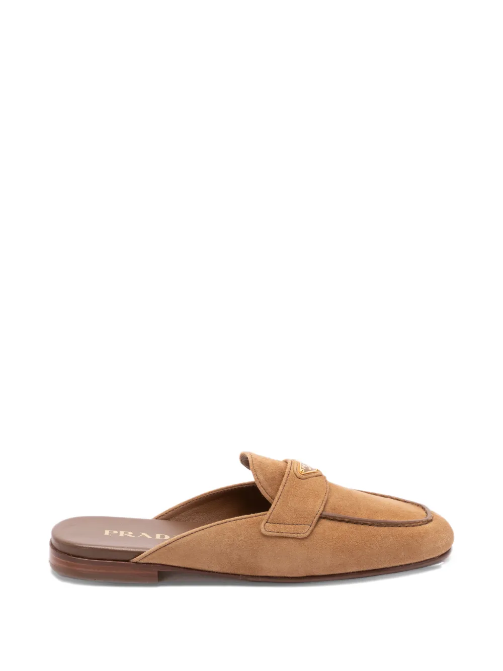 Prada Muiltjes met logoplakkaat Beige